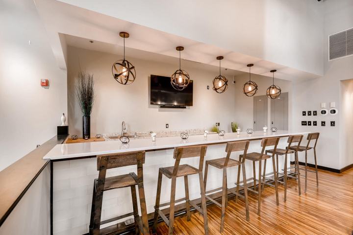 Bar with pendant lighting, 525 E 6th St, Units 115–117